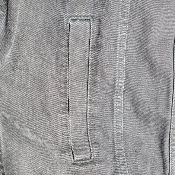 ASOS Men's Black Denim Jacket Size Large Buttons 100% Cotton - Picture 8 of 9